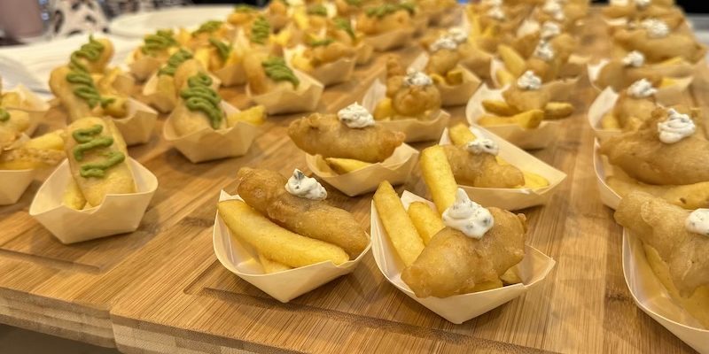Global canapé selection at surprise engagement party