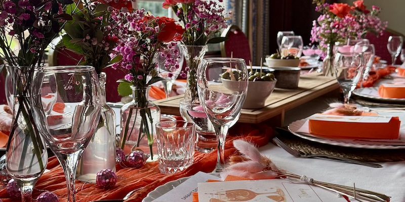 Mediterranean table styling for intimate hen party dinner